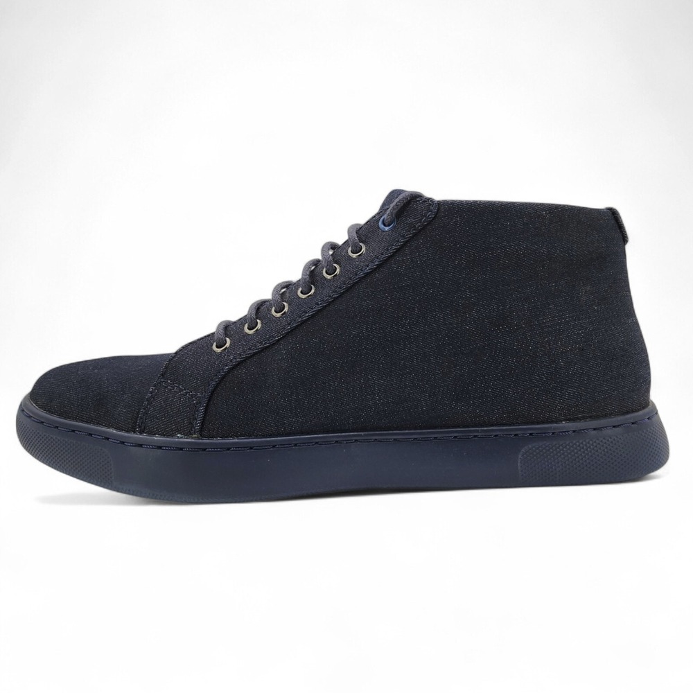 Fitflop Knit Chukka Sneakers Mens 10 Navy Blue Lightweight Lace Up Denim Texture